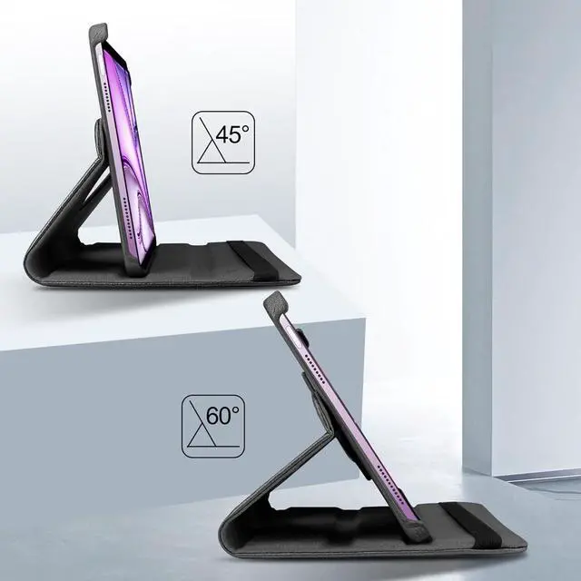 Alt view image 4 of 7 - anicestore Rotating Case for iPad Air 11 inch M3/M2 (2025/2024), iPad Air 5th Generation 10.9" (2022), iPad Air 4th Generation 10.9 Inch (2020) Rotation Protective Stand Cover Auto Wake/Sleep (Black)