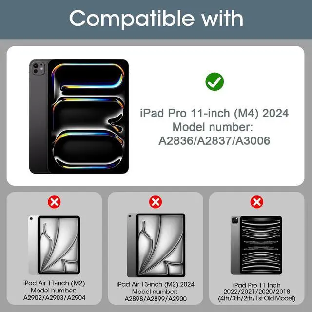 Alt view image 2 of 7 - anicestore Case for Apple iPad Pro 11-Inch (M4) - Slim Lightweight Protective Shell Case with Auto Sleep/Wake Trifold Stand Cover iPad Pro 11" 5th Generation Case (A2836/ A2837/ A300) - Blue