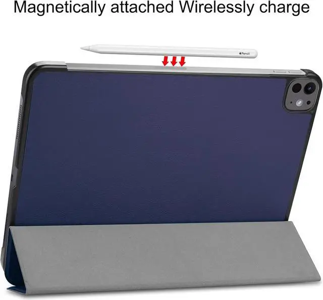 Alt view image 4 of 7 - anicestore Case for Apple iPad Pro 11-Inch (M4) - Slim Lightweight Protective Shell Case with Auto Sleep/Wake Trifold Stand Cover iPad Pro 11" 5th Generation Case (A2836/ A2837/ A300) - Blue