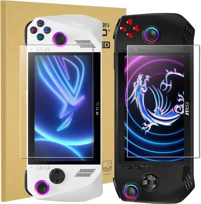 Main image of (2 Pack) Screen Protector for MSI Claw 7 AI+ 2025 / MSI Claw A1M 2024 / ASUS ROG Ally X 2024 / ROG Ally 2023 7 inch Gaming Handheld Tempered Glass, Transparent Ultra HD, Anti-Scratch, Anti-Fingerprint