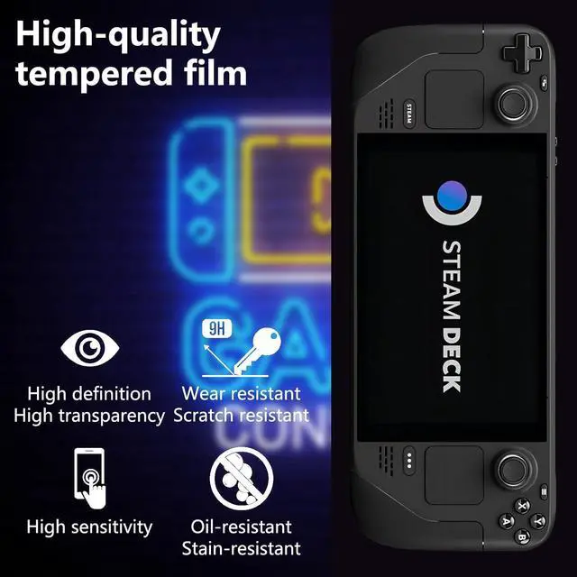 Alt view image 2 of 7 - (2 Pieces) Steam Deck / Steam Deck OLED Screen Protector Tempered Glass - Anti Scratch 9H Hardness Protection Film Screen Saver for Steam Deck / Steam Deck OLED Handheld Gaming Console Accessories