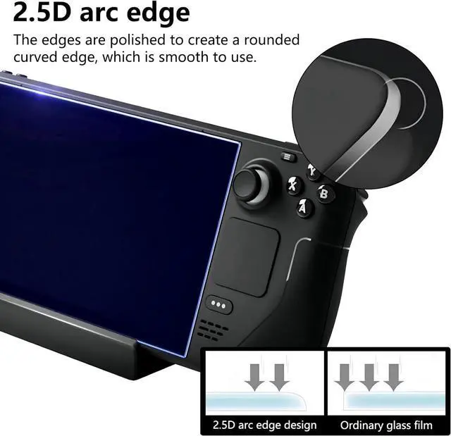 Alt view image 3 of 7 - (2 Pieces) Steam Deck / Steam Deck OLED Screen Protector Tempered Glass - Anti Scratch 9H Hardness Protection Film Screen Saver for Steam Deck / Steam Deck OLED Handheld Gaming Console Accessories