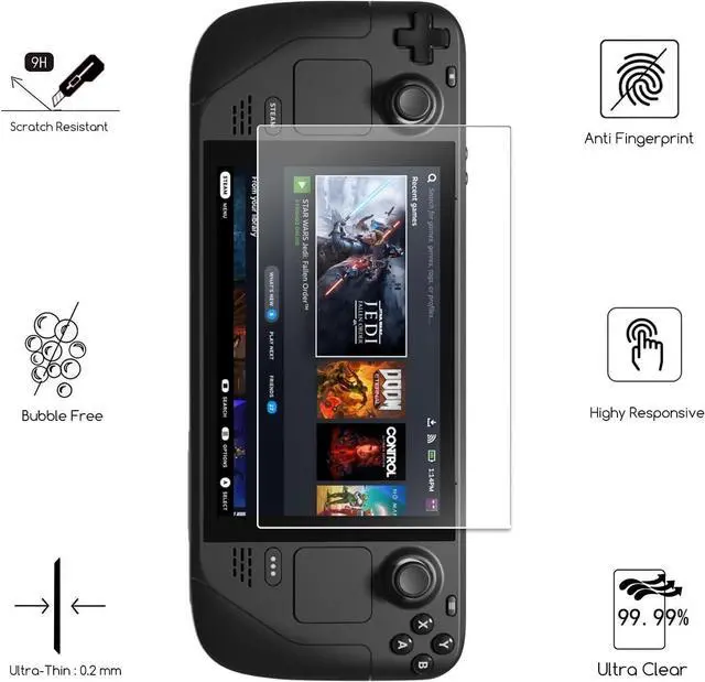 Alt view image 5 of 7 - (2 Pieces) Steam Deck / Steam Deck OLED Screen Protector Tempered Glass - Anti Scratch 9H Hardness Protection Film Screen Saver for Steam Deck / Steam Deck OLED Handheld Gaming Console Accessories