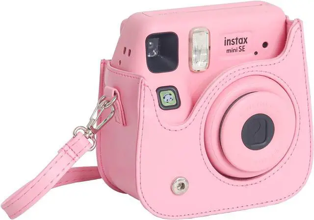 Alt view image 3 of 7 - Camera Case for Fujifilm Instax Mini SE / 7+ Instant Camera Protective Carrying Bag PU Leather with Adjustable Shoulder Straps Fujifilm Instax Mini SE Case / Fujifilm Instax Mini 7 Plus Case (Pink)