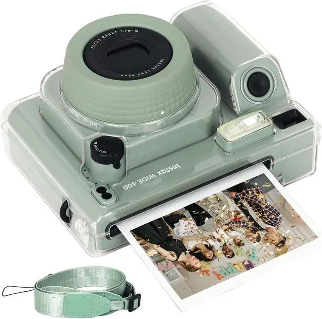 Alt view image 2 of 7 - Protective Clear Case for Fujifilm Instax Wide 400 Camera with Removable Shoulder Strap - Crystal Hard Cover Carrying Cover Bag for Fujifilm INSTAX Wide 400 Instant Camera