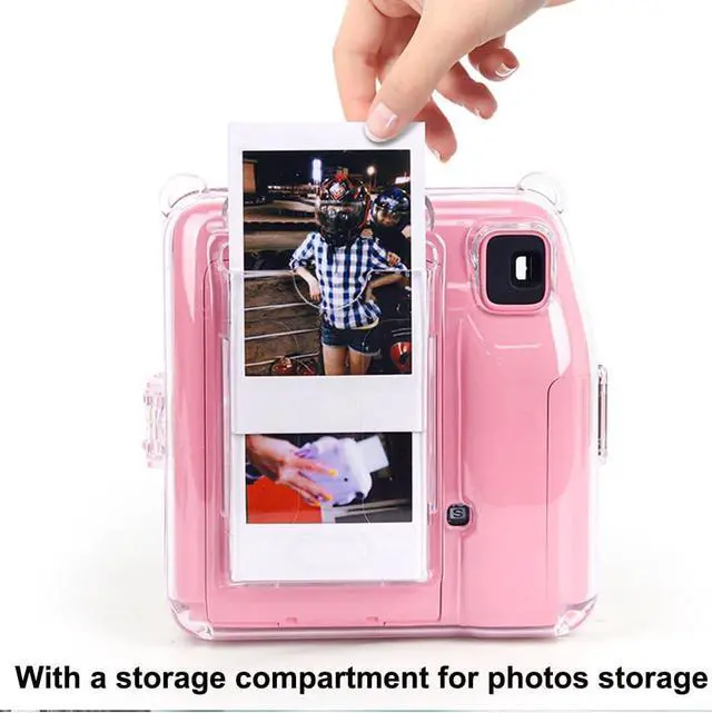 Alt view image 4 of 7 - Clear Case for Fujifilm Instax Mini SE Instant Camera - Protective Crystal Hard Shell Cover with Films Pocket Pouch for Storing 10PCS Photos, Best Accessories for Fujifilm instax Mini SE Camera