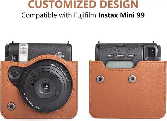 Alt view image 5 of 7 - anicestore Fujifilm Instax Mini 99 Instant Film Camera Case with Adjustable Shoulder Straps - Protective Carrying Bag PU Leather Accessories Cover for Fujifilm Instax Mini 99 Camera (Brown)