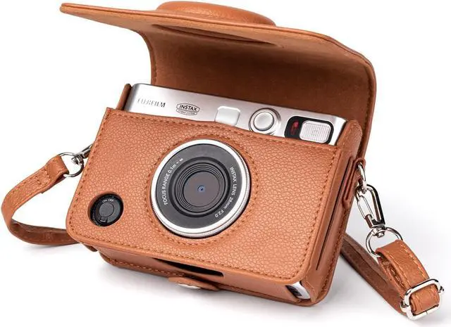 Main image of anicestore Fujifilm Instax Mini EVO Instant Film Camera Case Cover with Adjustable Shoulder Straps - Protective Carrying Bag PU Leather Camera Cover Accessories for Fujifilm Instax Mini EVO (Brown)