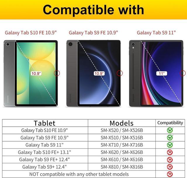 Alt view image 2 of 7 - Tri-Fold Case for Samsung Galaxy Tab S10 FE / S9 / S9 FE 5G - Slim Stand Hard Back Shell Protective Cover with Auto Sleep Wake for Samsung Tab S10 FE 5G / Tab S9 FE 10.9" / Tab S9 11"  (Ocean Waves)