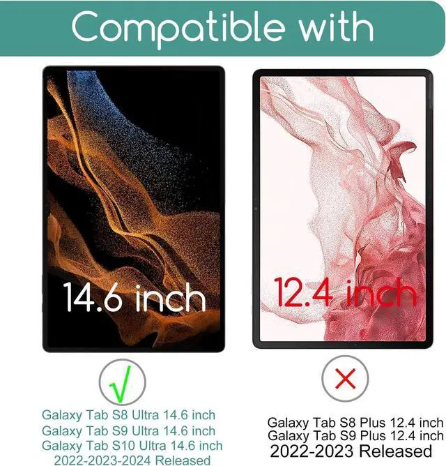 Alt view image 2 of 7 - [2-Pack] Screen Protector Compatible with Samsung Galaxy Tab S10 Ultra/ S9 Ultra/ S8 Ultra 14.6", [HD Clarity] [9 Hardness] Tempered Glass Replacement for SM-X920/SM-X910/SM-X900/SM-X906 14.6 inch