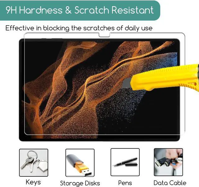 Alt view image 5 of 7 - [2-Pack] Screen Protector Compatible with Samsung Galaxy Tab S10 Ultra/ S9 Ultra/ S8 Ultra 14.6", [HD Clarity] [9 Hardness] Tempered Glass Replacement for SM-X920/SM-X910/SM-X900/SM-X906 14.6 inch