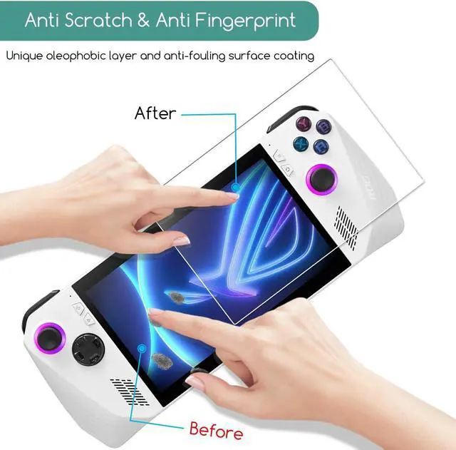 Alt view image 4 of 7 - (2 Pack) Screen Protector for ASUS ROG Ally X 2024 & ASUS ROG Ally 2023 & MSI Claw 7 AI+ 2025 & MSI Claw A1M Handheld 7 inch 2024, Tempered Glass, Anti-Scratch, Case Friendly, Bubble Free, Ultra HD