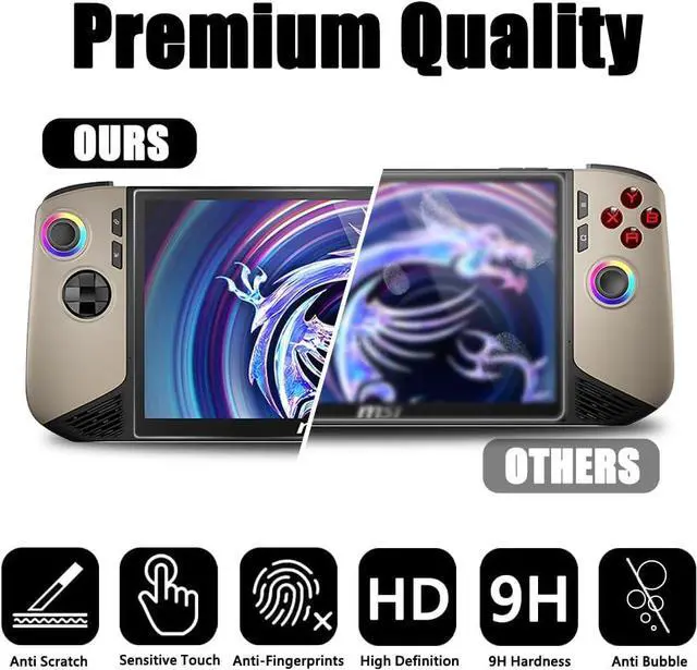 Alt view image 4 of 7 - (2 Pack) Screen Protector for MSI Claw 8 AI+ Handheld Gaming Console - Anti-Scratch, Case Friendly, Ultra HD Tempered Glass for MSI Claw 8 AI+ A2VM Handheld Portable Gaming 8" 2025
