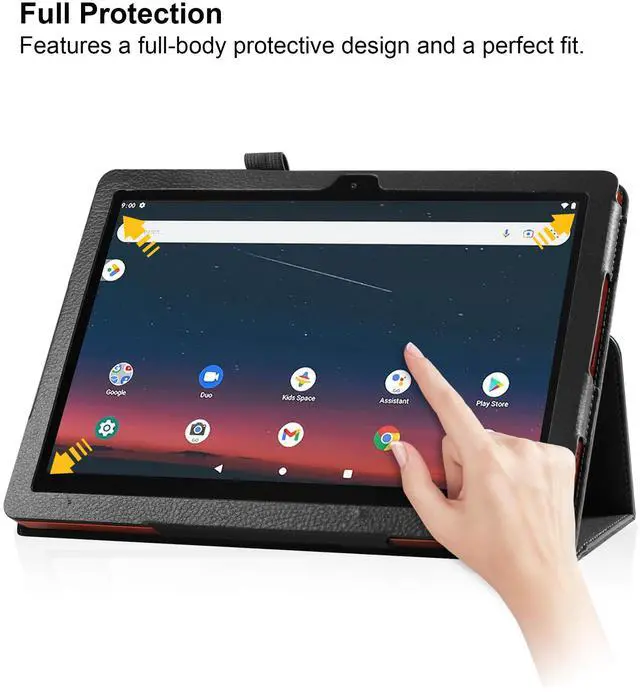 Alt view image 5 of 7 - Case for T-Mobile REVVL Tab 2 5G 10.1 Inch Tablet 2025 Release - Lightweight Folio Stand Cover Support Auto Wake/Sleep PU Leather Case for REVVL Tab 2 (2025) + 1 Stylus Pen (Black)