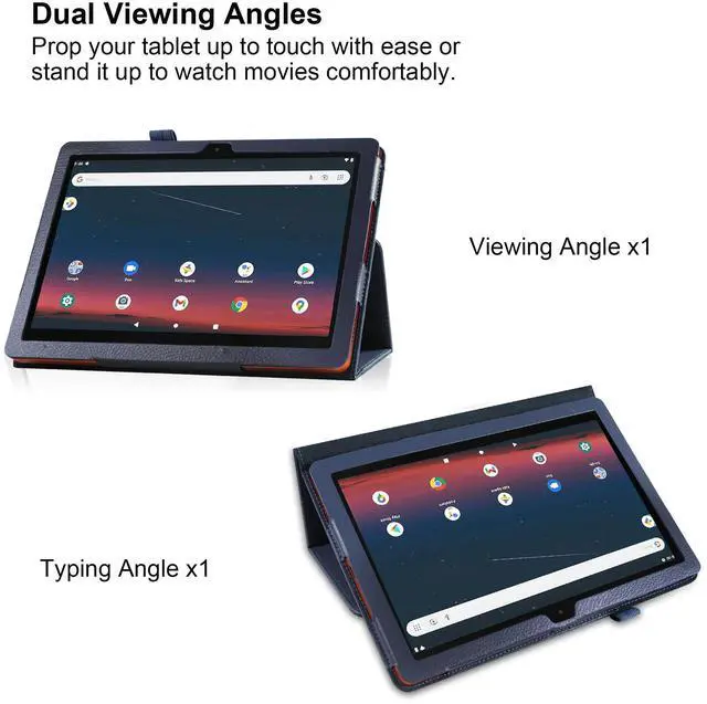 Alt view image 4 of 7 - Case for T-Mobile REVVL Tab 2 5G 10.1 Inch Tablet 2025 Release - Lightweight Folio Stand Cover Support Auto Wake/Sleep PU Leather Case for REVVL Tab 2 (2025) + 1 Stylus Pen (Navy Blue)