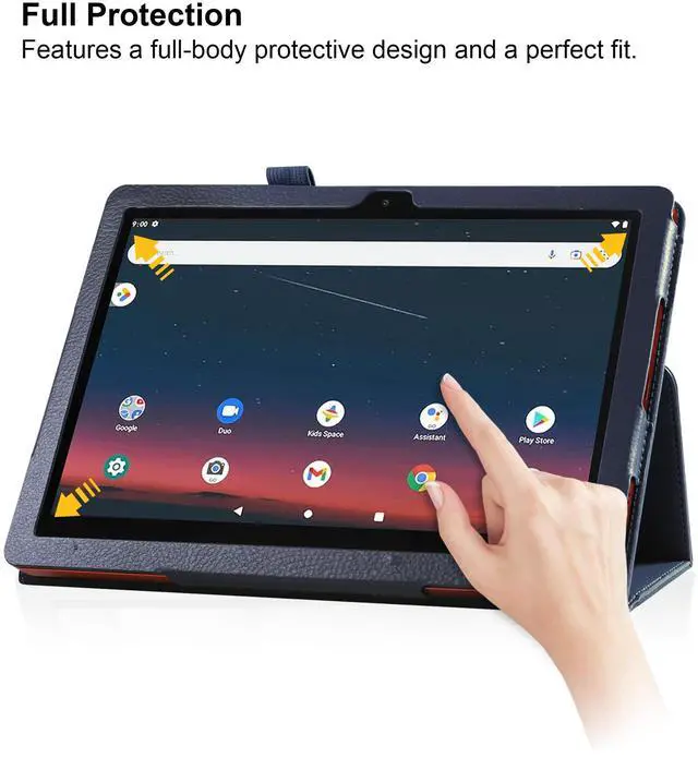 Alt view image 5 of 7 - Case for T-Mobile REVVL Tab 2 5G 10.1 Inch Tablet 2025 Release - Lightweight Folio Stand Cover Support Auto Wake/Sleep PU Leather Case for REVVL Tab 2 (2025) + 1 Stylus Pen (Navy Blue)