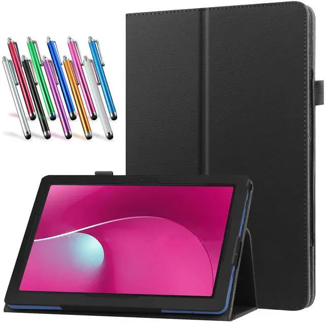 Main image of Case for T-Mobile REVVL Tab 2 5G 10.1 Inch Tablet 2025 Release - Lightweight Folio Stand Cover Support Auto Wake/Sleep PU Leather Case for REVVL Tab 2 (2025) + 1 Stylus Pen (Black)