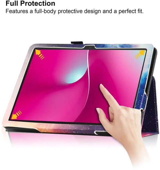 Alt view image 4 of 7 - Case for T-Mobile REVVL Tab 2 5G 10.1 Inch Tablet 2025 Release - Lightweight Folio Stand Cover Support Auto Wake/Sleep PU Leather Case for REVVL Tab 2 (2025) + 1 Stylus Pen (Black) Star Galaxy