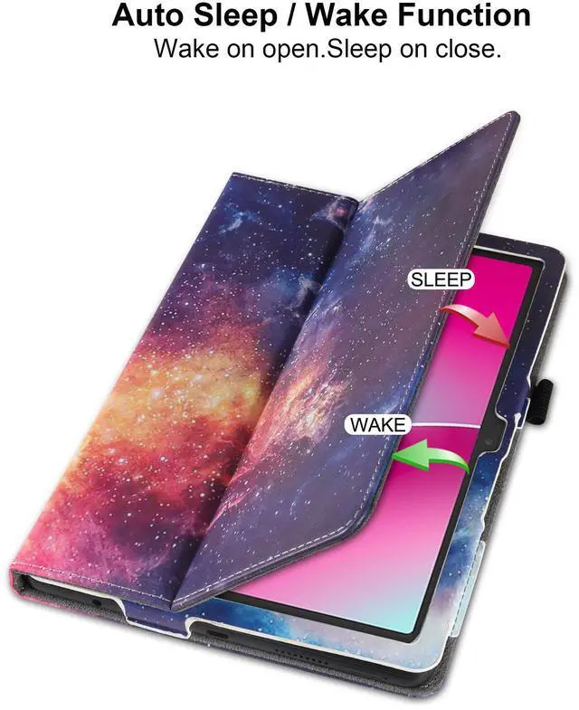 Alt view image 2 of 7 - Case for T-Mobile REVVL Tab 2 5G 10.1 Inch Tablet 2025 Release - Lightweight Folio Stand Cover Support Auto Wake/Sleep PU Leather Case for REVVL Tab 2 (2025) + 1 Stylus Pen (Black) Star Galaxy