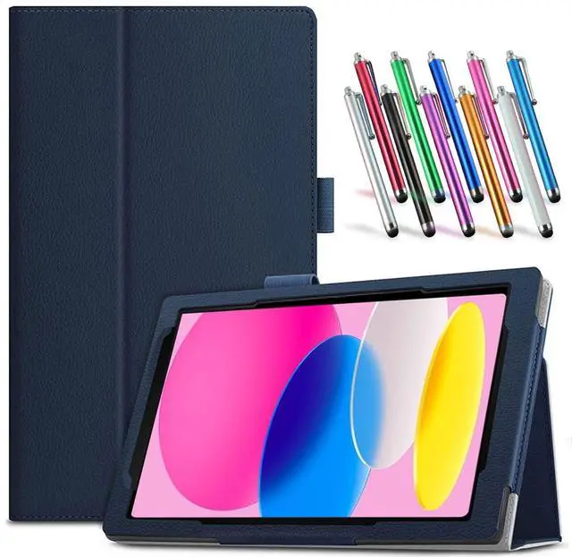 Main image of anicestore Case for iPad (A16) 11th Generation 11 Inch (2025), and iPad 10th Generation 10.9 Inch  - Lightweight Folio Stand Cover PU Leather Case for iPad 11"/10.9" with 1 Random Stylus (Blue)