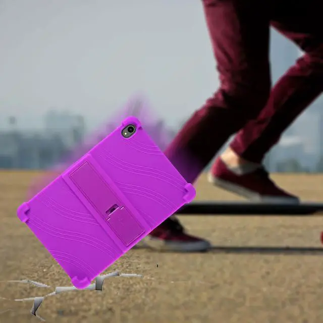 Alt view image 5 of 7 - Case for 10.1" Pritom Baken VOLENTEX VASOUN Tab 10 Lite Tablet/ APOLOSIGN Maxsignage ApoloMedia TWTNVOF EP103A Android Tablet / Weelikeit P16W / D10A - Silicone Case with Kickstand (Purple)