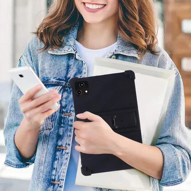 Alt view image 6 of 7 - anicestore Case for Callsky-Tab Android Tablet, 10.1 inch Android 15 Tablet (Cpad 10) - Lightweight Silicone Stand Cover Case with 1 Random Stylus (Black)