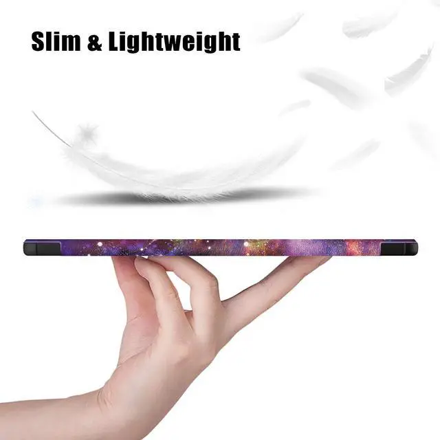 Alt view image 5 of 7 - elitegadget Case for Samsung Galaxy Tab S10+ 12.4" / S9 FE+ 5G / S9+ 12.4 Inch Tablet with 2PCS Tempered Glass Screen Protector - Slim Lightweight Tri-Fold Stand Cover Auto Wake/Sleep (Galaxy)