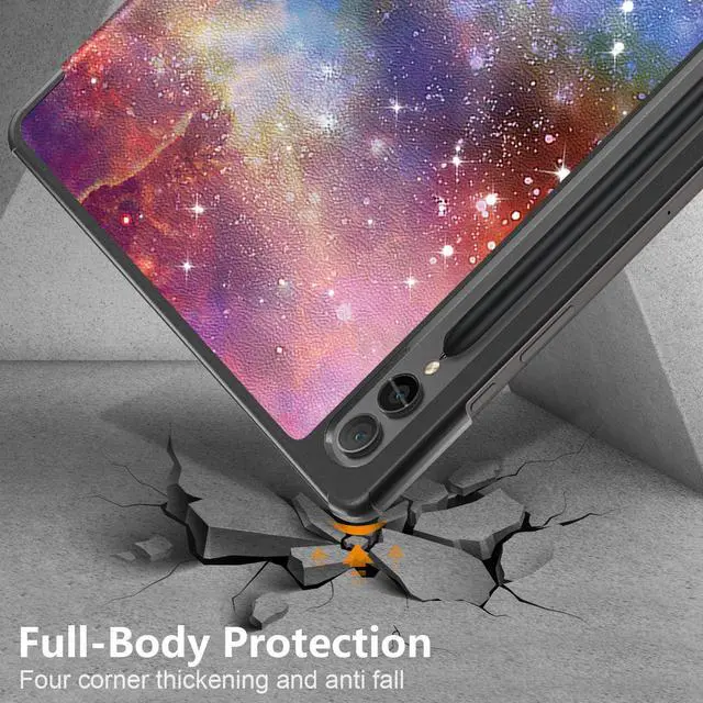 Alt view image 6 of 7 - elitegadget Case for Samsung Galaxy Tab S10+ 12.4" / S9 FE+ 5G / S9+ 12.4 Inch Tablet with 2PCS Tempered Glass Screen Protector - Slim Lightweight Tri-Fold Stand Cover Auto Wake/Sleep (Galaxy)