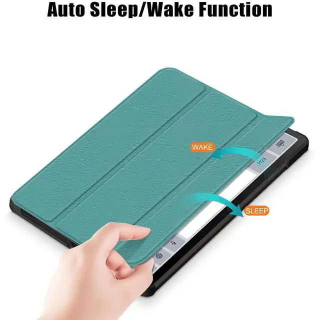 Alt view image 4 of 7 - elitegadget Case for Samsung Galaxy Tab S10+ 12.4" / S9 FE+ 5G / S9+ 12.4 Inch Tablet with 2PCS Tempered Glass Screen Protector - Slim Lightweight Tri-Fold Stand Cover Auto Wake/Sleep (Black) Teal