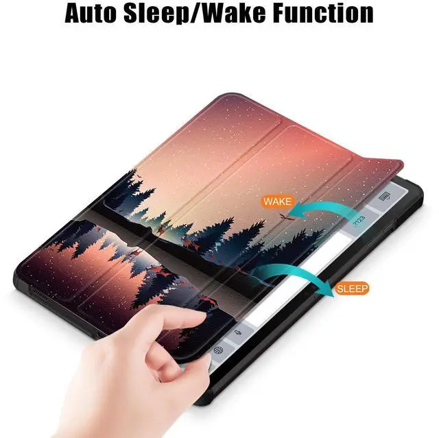 Alt view image 3 of 7 - anicestore Case for Samsung Galaxy Tab S10+ Plus 12.4 Inch Tablet SM-X820 SM-X826B SM-X828U - Slim Tri-Fold Stand Hard Back Shell Protective Auto Sleep Wake Cover for Samsung Tab S10+ 5G 12.4" (Dusk)
