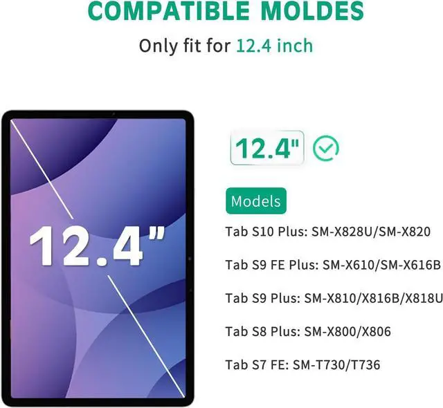 Alt view image 7 of 7 - anicestore (2 Pack) Screen Protector for Samsung Galaxy Tab S10 Plus/Tab S9 FE Plus/S9 Plus/S8 Plus/S7 Plus/S7 FE 5G 12.4 inch Tempered Glass HD Clear Film for Samsung Tab S10+/S9FE+/S9+/S8+/S7+ 12.4"