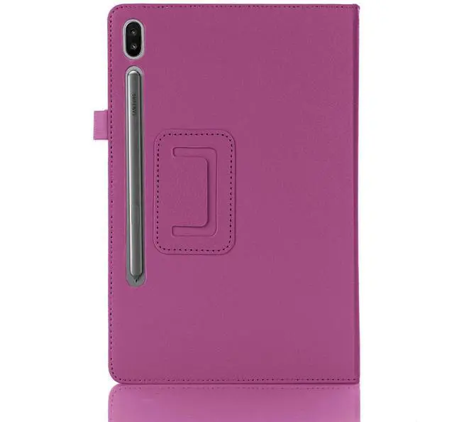 Alt view image 6 of 7 - Case for Samsung Galaxy Tab S10 Lite/ S10 FE/ S9 FE 5G 10.9 Inch/Tab S9 11 Inch with 2PCS Tempered Glass Screen Protector - Lightweight Folio PU Leather Folding Stand Cover with S Pen Holder - Purple
