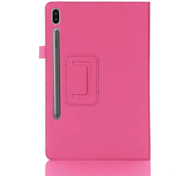 Alt view image 5 of 6 - Case for Samsung Galaxy Tab S10 Lite/ S10 FE/ S9 FE 5G 10.9 Inch/Tab S9 11 Inch with 2PCS Tempered Glass Screen Protector - Lightweight Folio PU Leather Folding Stand Cover with S Pen Holder - Pink