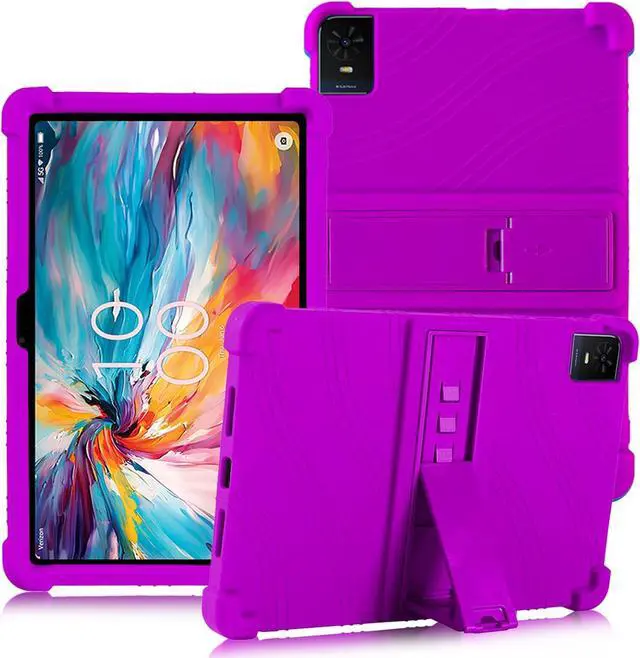 Alt view image 3 of 7 - anicestore TCL Tab 10 NXTPAPER 5G Case 10.4" - Silicone Protection Cover with Kickstand Shockproof Kids Friendly Case for TCL TAB 10 NXTPAPER 5G Tablet 10.4 Inch (Model 9199S) + 1 Stylus Pen (Purple)