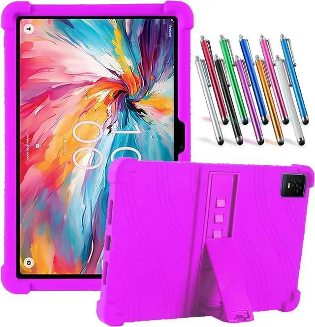 Main image of anicestore TCL Tab 10 NXTPAPER 5G Case 10.4" - Silicone Protection Cover with Kickstand Shockproof Kids Friendly Case for TCL TAB 10 NXTPAPER 5G Tablet 10.4 Inch (Model 9199S) + 1 Stylus Pen (Purple)