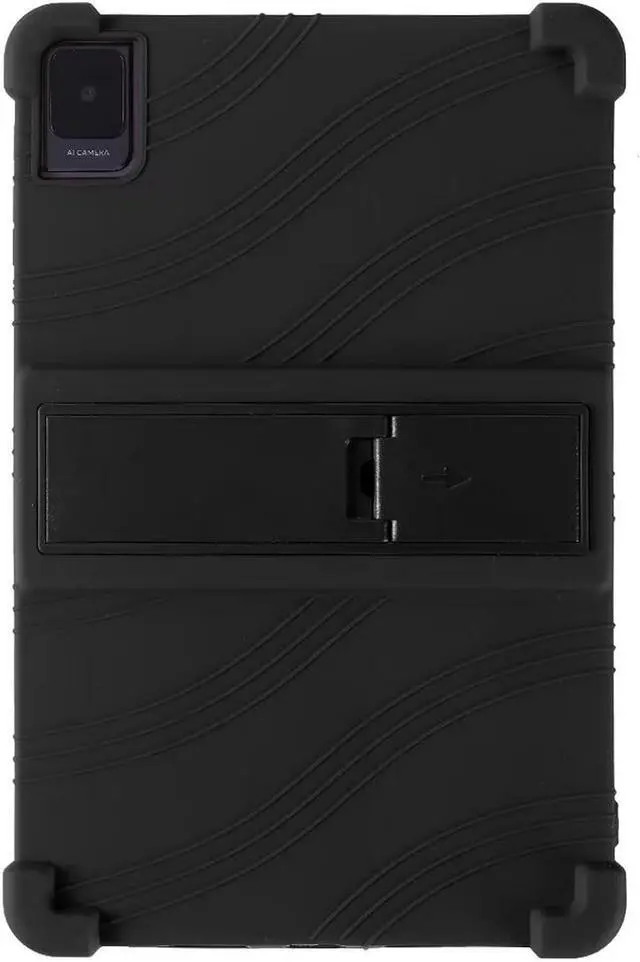 Alt view image 3 of 7 - anicestore TCL TAB 10 Gen 2 Case 10.4" - Silicone Protection Cover with Kickstand Shockproof Kids Friendly Case for TCL TAB 10 Gen 2 Tablet 10.4 Inch (Model: 8196G / 8496G) + 1 Stylus Pen (Black)