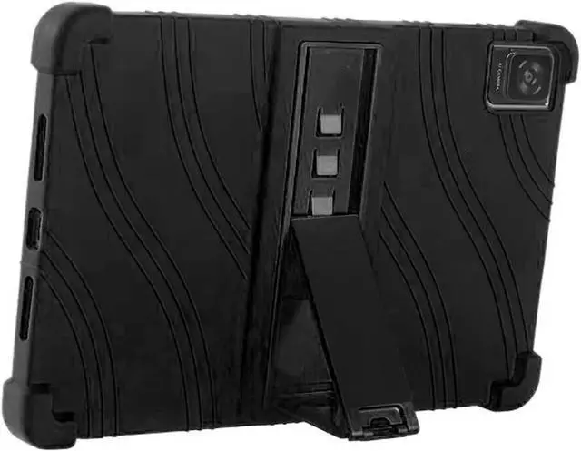 Alt view image 5 of 7 - anicestore TCL TAB 10 Gen 2 Case 10.4" - Silicone Protection Cover with Kickstand Shockproof Kids Friendly Case for TCL TAB 10 Gen 2 Tablet 10.4 Inch (Model: 8196G / 8496G) + 1 Stylus Pen (Black)