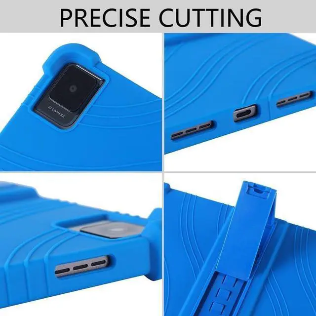 Alt view image 5 of 7 - anicestore TCL TAB 10 Gen 2 Case 10.4" - Silicone Protection Cover with Kickstand Shockproof Kids Friendly Case for TCL TAB 10 Gen 2 Tablet 10.4 Inch (Model: 8196G / 8496G) + 1 Stylus Pen (Blue)