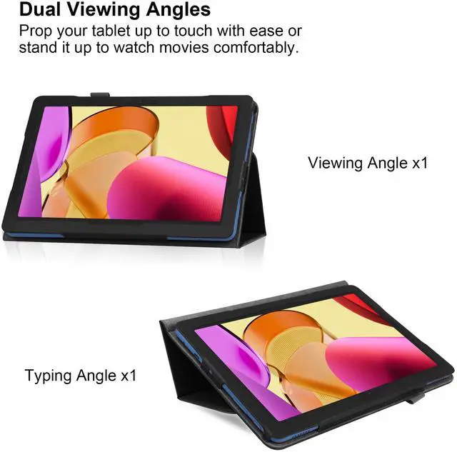 Alt view image 4 of 7 - anicestore Case for TCL TAB PRO 5G 10.36" Tablet (Model TCL-9198S) - Slim Lightweight Folio Stand Cover PU Leather Case Cover for 10.36 inch TCL Tab Pro 5G Tablet + 1 Stylus Pen (Black)