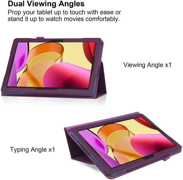 Alt view image 2 of 7 - anicestore Case for TCL TAB PRO 5G 10.36" Tablet (Model TCL-9198S) - Slim Lightweight Folio Stand Cover PU Leather Case Cover for 10.36 inch TCL Tab Pro 5G Tablet + 1 Stylus Pen (Purple)