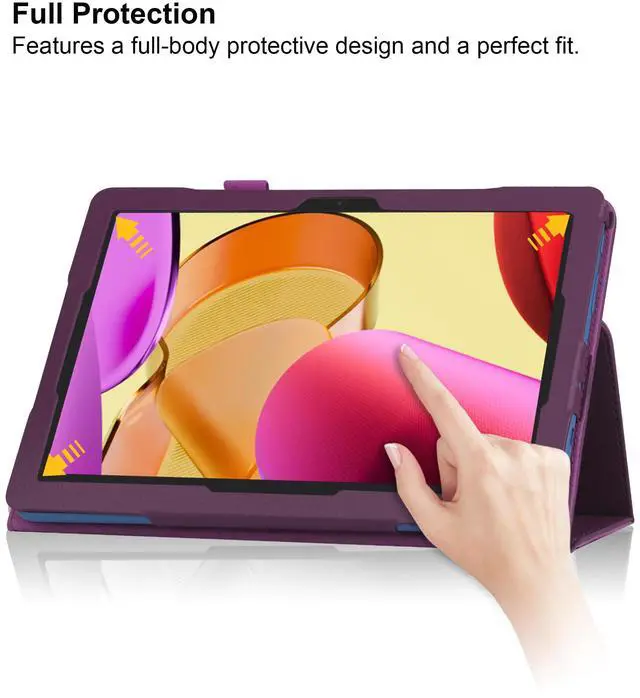 Alt view image 3 of 7 - anicestore Case for TCL TAB PRO 5G 10.36" Tablet (Model TCL-9198S) - Slim Lightweight Folio Stand Cover PU Leather Case Cover for 10.36 inch TCL Tab Pro 5G Tablet + 1 Stylus Pen (Purple)