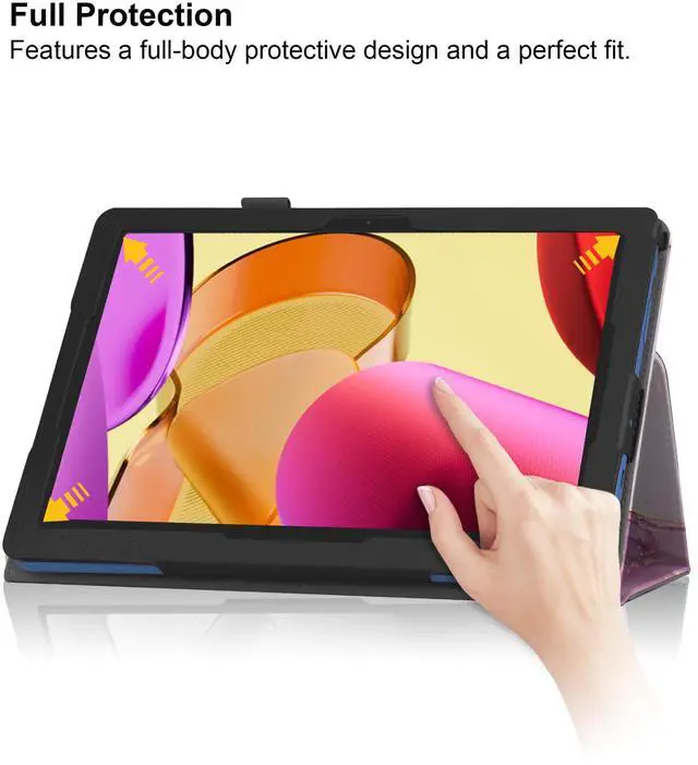 Alt view image 3 of 5 - anicestore Case for TCL TAB 10 GEN 2, 10.4 Inch Tablet Model: 8196G / 8496G- Slim Lightweight Folio Stand Cover PU Leather Case Cover + 1 Stylus (Pink Marble)