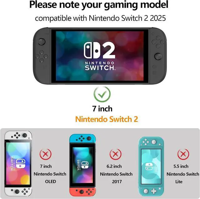 Alt view image 2 of 7 - [2-Pack] Tempered Glass Screen Protector for Nintendo Switch 2 (2025), Ultra HD Glass Protector Full Coverage 9H Hardness Scratch Resistant Accessories for Nintendo Switch 2 [7.9 Inch] 2025