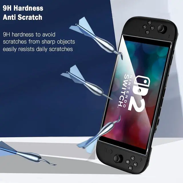 Alt view image 4 of 7 - [2-Pack] Tempered Glass Screen Protector for Nintendo Switch 2 (2025), Ultra HD Glass Protector Full Coverage 9H Hardness Scratch Resistant Accessories for Nintendo Switch 2 [7.9 Inch] 2025