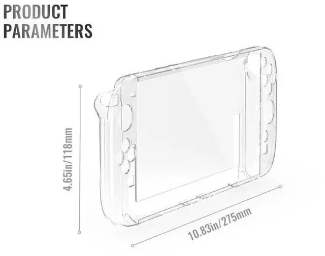 Alt view image 6 of 7 - elitegadget Case for Nintendo Switch 2 (2025) with 2PCS Tempered Glass Screen Protector - Transparent Clear Slim Hard Shell Cover for Switch 2 Accessories Scratch & Shock Protection Cover for Joycon 2