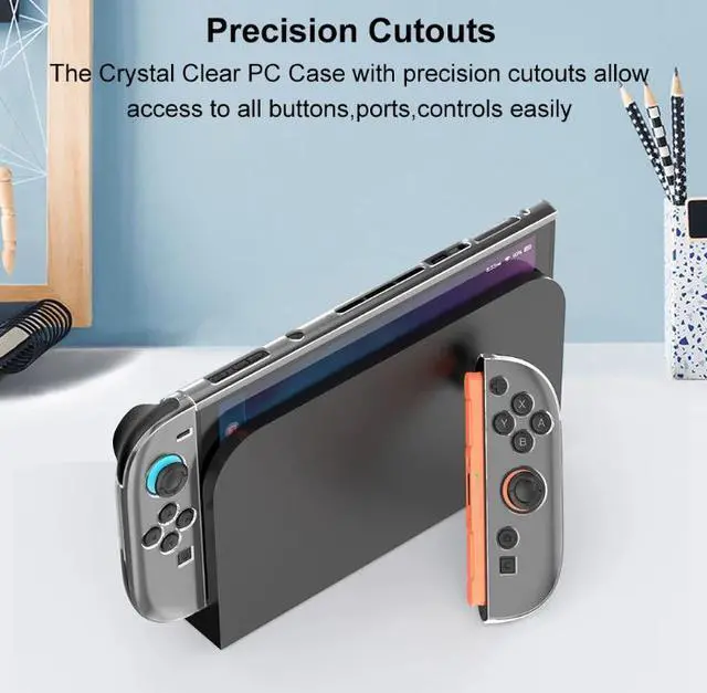 Alt view image 7 of 7 - elitegadget Case for Nintendo Switch 2 (2025) with 2PCS Tempered Glass Screen Protector - Transparent Clear Slim Hard Shell Cover for Switch 2 Accessories Scratch & Shock Protection Cover for Joycon 2