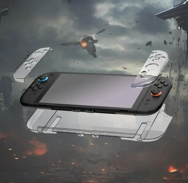 Alt view image 4 of 7 - elitegadget Case for Nintendo Switch 2 (2025) with 2PCS Tempered Glass Screen Protector - Transparent Clear Slim Hard Shell Cover for Switch 2 Accessories Scratch & Shock Protection Cover for Joycon 2
