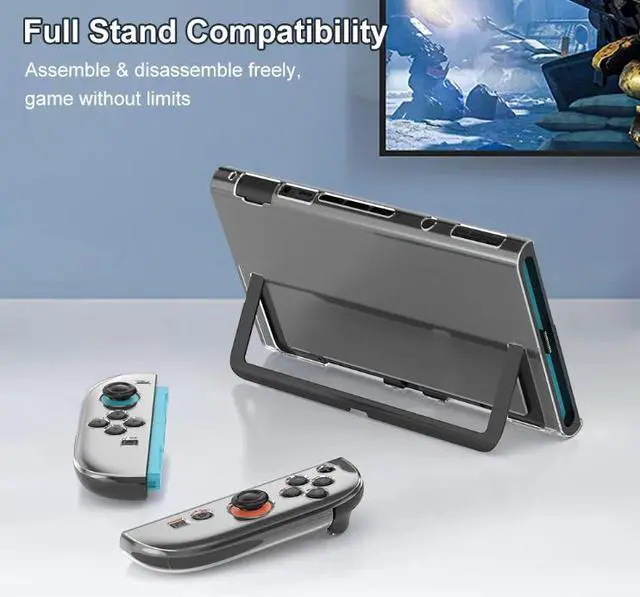 Alt view image 3 of 7 - elitegadget Case for Nintendo Switch 2 (2025) with 2PCS Tempered Glass Screen Protector - Transparent Clear Slim Hard Shell Cover for Switch 2 Accessories Scratch & Shock Protection Cover for Joycon 2