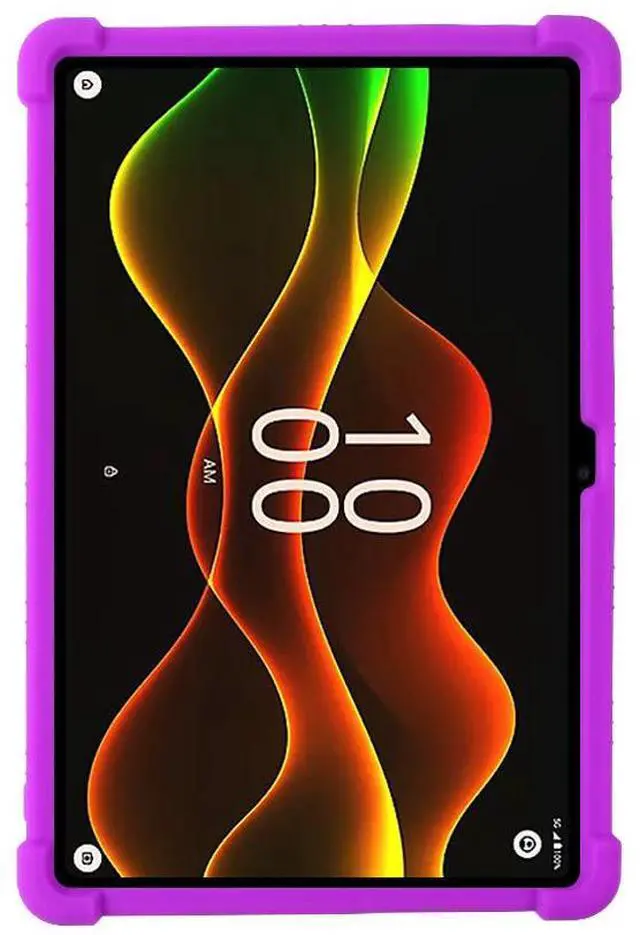 Alt view image 3 of 6 - Case for Boost Celero5G TAB 10.95" Tablet 2025 Released - Kids Friendly Shockproof Soft Silicone Protective Cover with Adjustable Stand Boost Celero 5G Tablet Cover + 1 Stylus Pen (Purple)