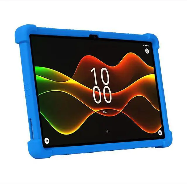 Alt view image 3 of 7 - Case for Boost Celero5G TAB 10.95 Inch Tablet 2025 with 2pcs Tempered Glass Screen Protector, Soft Silicone Rubber Lightweight Protective Cover with Multi-Viewing Angles Stand Case - Blue